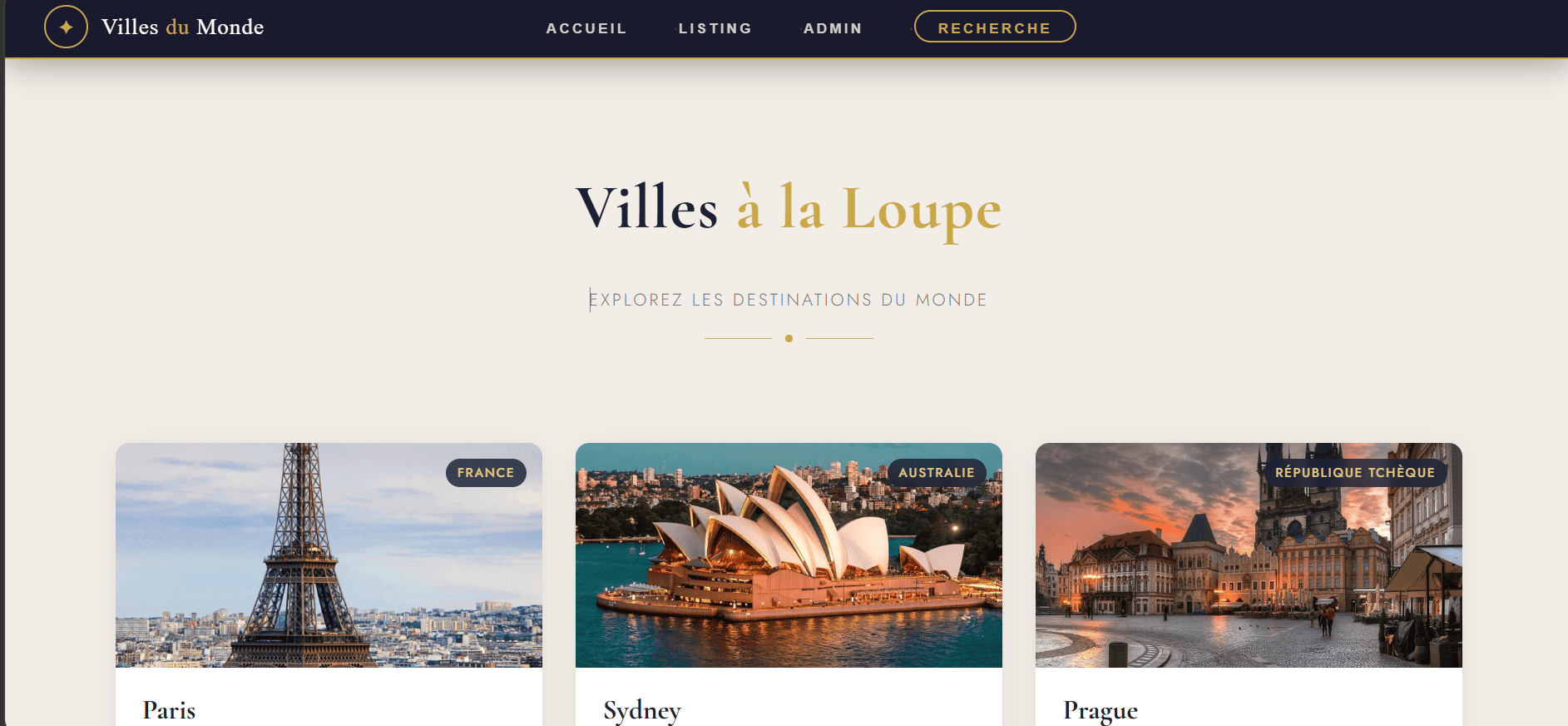 projet Villes du Monde